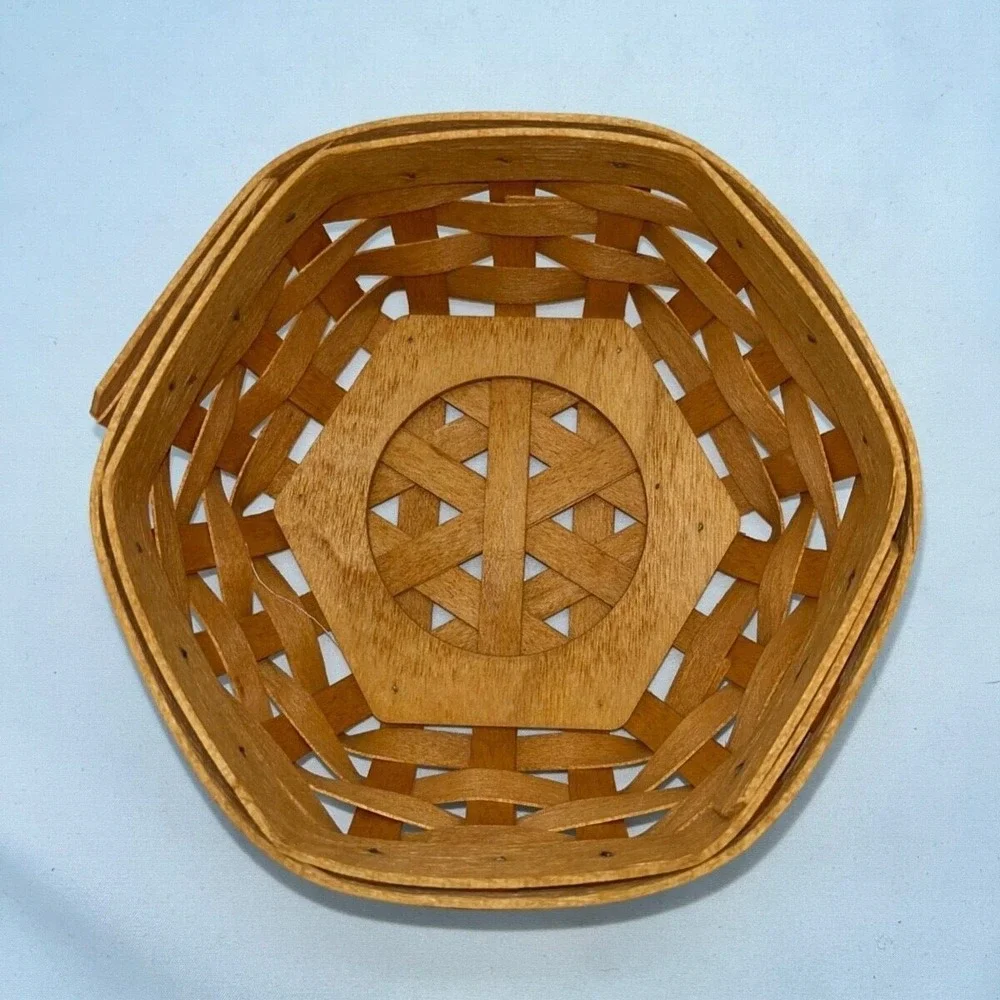 Longaberger 2001 Hostess Sage Booking Basket W/Plaid Liner &  Protector